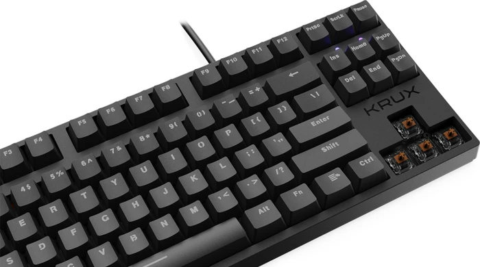Krux Atax Pro RGB, TKL, schwarz, LEDs RGB, Gaote Outemu BROWN, USB, US