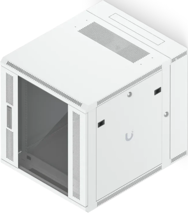 Ubiquiti 12U Rack Cabinet, 19" Wandgehäuse 12HE, Glastür, weiß, 720mm tief