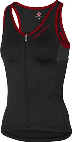 Castelli Solare Trikot ärmellos schwarz/rot (Damen)