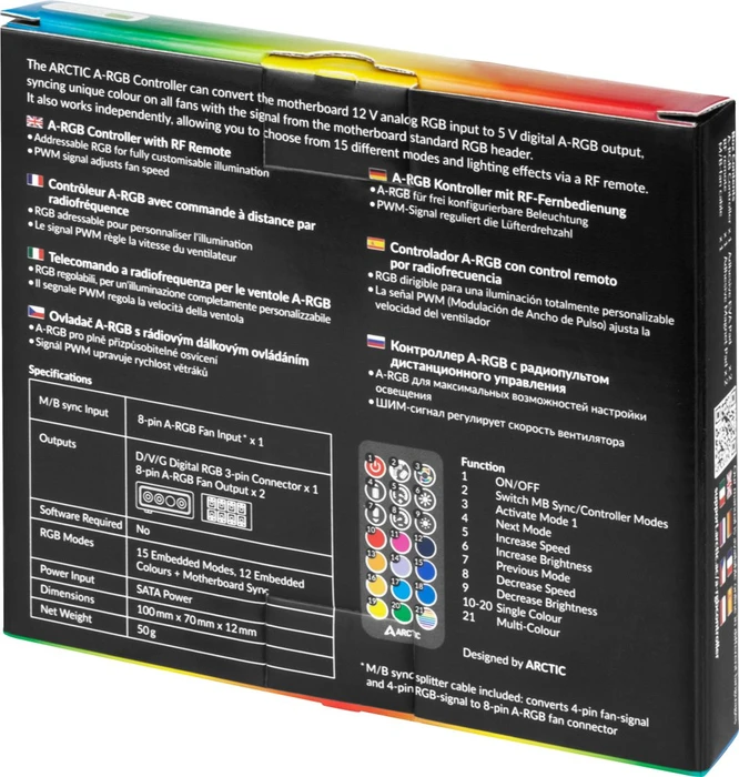 ARCTIC A-RGB Controller, Lichtsteuerung, schwarz