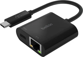 Belkin Charge + Ethernet LAN-Adapter, RJ-45, USB-C 2.0 [Stecker] (INC001btBK)