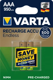 Varta Recharge Accu Endless Energy Micro AAA NiMH 950mAh, 2er-Pack