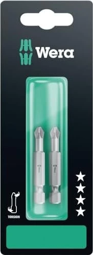 Wera 855/4 TZ SB Pozidriv Bit 1/4", PZ2x50mm, 2 Stück