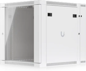 Ubiquiti 12U Rack Cabinet, 19" Wandgehäuse 12HE, Glastür, weiß, 703mm tief