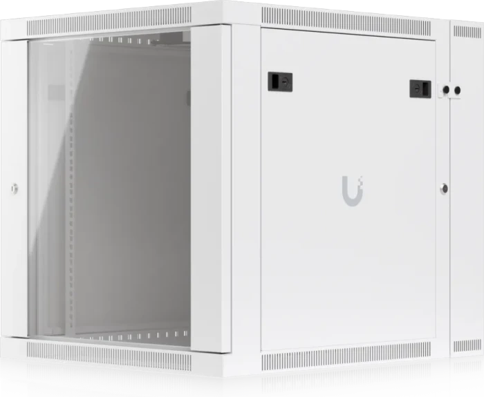 Ubiquiti 12U Rack Cabinet, 19" Wandgehäuse 12HE, Glastür, weiß, 703mm tief