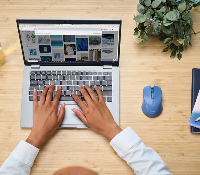 Trust Mydo Silent Wireless Mouse blau, ECO zertifiziert, USB