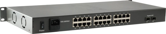 LevelOne FGP-2602 Rackmount Switch, 24x RJ-45, 2x SFP, 130W PoE+