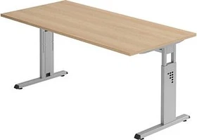 Hammerbacher Ergonomic O-Serie OS16/E Schreibtisch 160x80cm Eiche/silber