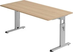 Hammerbacher Ergonomic O-Serie OS16/E Schreibtisch 160x80cm Eiche/silber