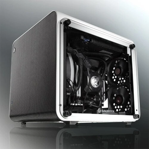 Raijintek Metis Evo TGS, weiß/schwarz, Glasfenster, Mini-ITX