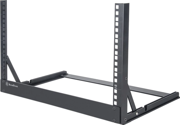 SilverStone 19" Open Frame Rack, RK06U-OF 6HE, Universalgestell, schwarz, 330mm tief