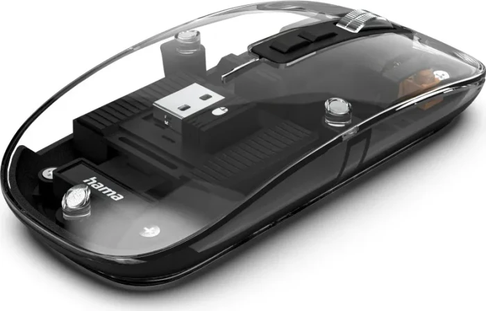 Hama WM-600 Wireless Multi-Device Mouse transparent, USB/Bluetooth