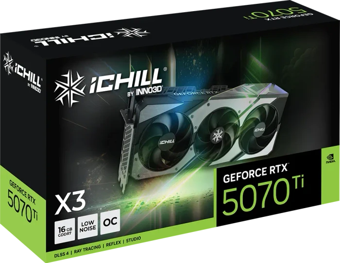 INNO3D GeForce RTX 5070 Ti iCHILL X3, 16GB GDDR7, HDMI, 3x DP