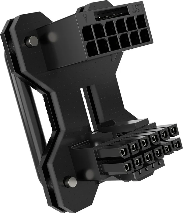 Corsair 12V-2x6 Winkeladapter 180°, PCIe 5.1 GPU Power Bridge, Stil B, Sense Pins außen, schwarz