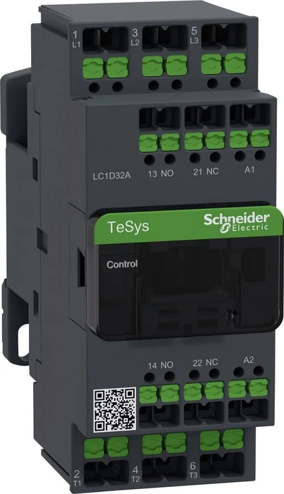 Schneider Electric Leistungsschütz LC1D 3p, +1S+1Ö, 15 kW, 32 A, 400 V AC3, Spule 230 V AC, SnapIN