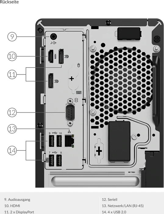 Lenovo ThinkCentre M70t Tower, Raven Black, Core i5-10400, 8GB RAM, 256GB SSD, DE
