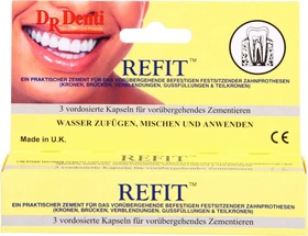 Dr. Denti Refit Zahnzement für Kronen und Brücken, 3 Stück