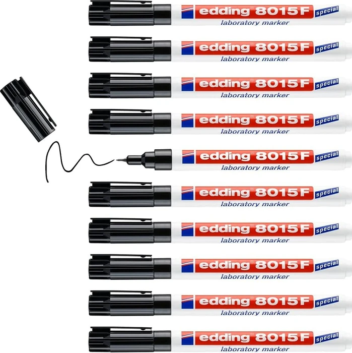 edding 8015 F Labormarker schwarz, 10er-Pack