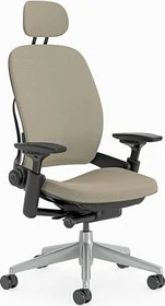 Steelcase Leap Bürostuhl mit Kopfstütze, trüffel