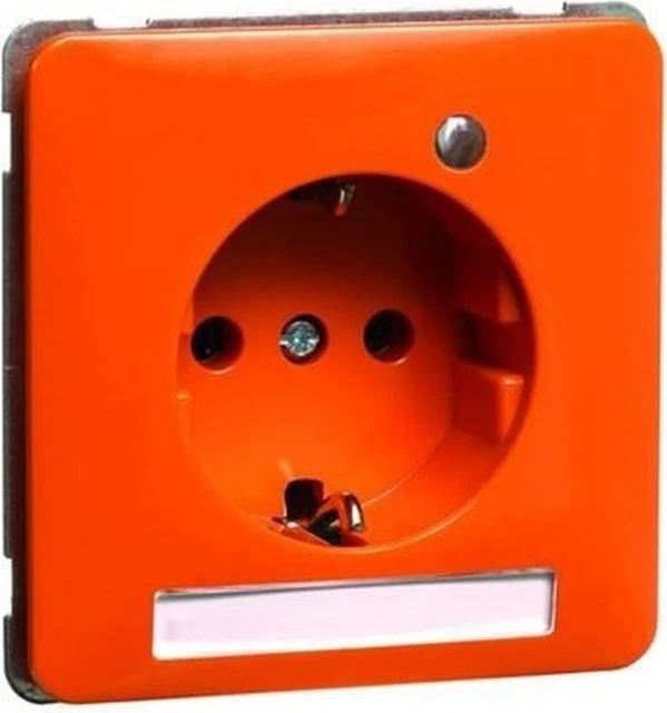 Peha Steckdose SCHUKO Beschriftungsfeld, orange