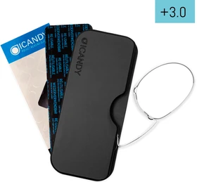 iCandy Lesehilfe inkl. Hülle Hängekarte 3.0 Dioptrien schwarz