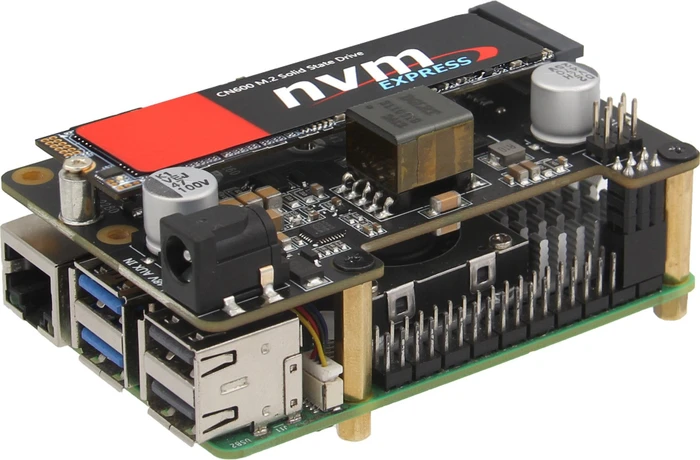 Geekworm X1012 PCIe auf M.2 Key-M NVMe+PoE Adapter-Board, M.2 M-Key 2230/2242/2260/2280 NVMe Slot für Raspberry Pi 5