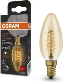 Osram Ledvance Filament LED Vintage 1906 Clas B 25 3.4W/822 E14