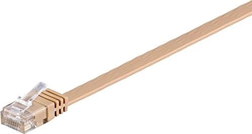 goobay Flach-Patchkabel, Cat6, U/UTP, RJ-45/RJ-45, 20m, braun