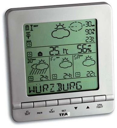 TFA Dostmann Meteotime Star Wettervorhersage-Center, digital