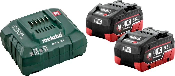 Metabo Starterset 18V, 5.5Ah, Li-Ionen/LiHD, 2 Akkus [11.0Ah] [198Wh]