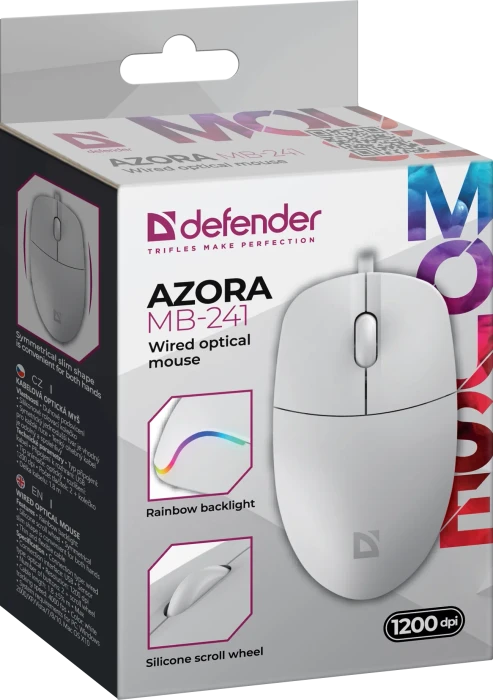 Defender Azora MB-241 Wired Optical Mouse weiß, USB