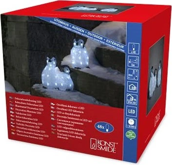 Konstsmide Acryl Figur Pinguinfamilie LED 48x tageslichtweiß