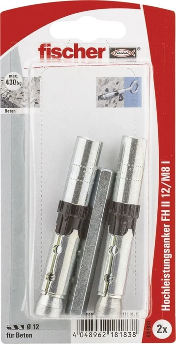 fischer FH II 12/M8 I K (2) Bolzenanker, 12mm, 2 Stück