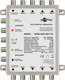 Wentronic Goobay Passiver SAT Multischalter 5 Eingänge / 8 Ausgänge
