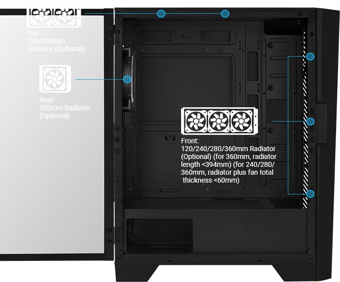 AeroCool Mirage, Glasfenster