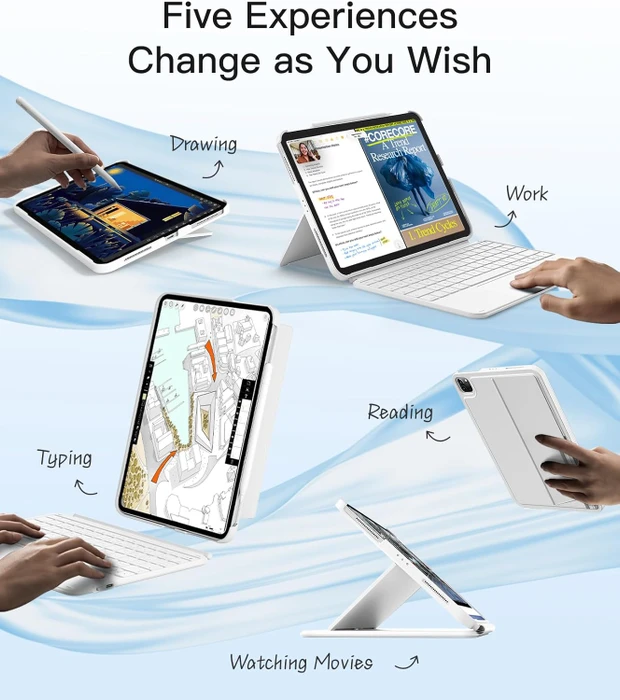 Inateck Ultraleicht Tastatur für iPad Air 6/iPad Air 5/iPad Pro 11", weiß, UK