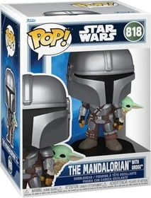 FunKo Pop! - Star Wars - The Mandalorian with Grogu on back