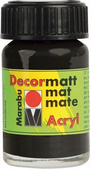 Marabu Decormatt Acrylfarbe, schwarz, 15ml