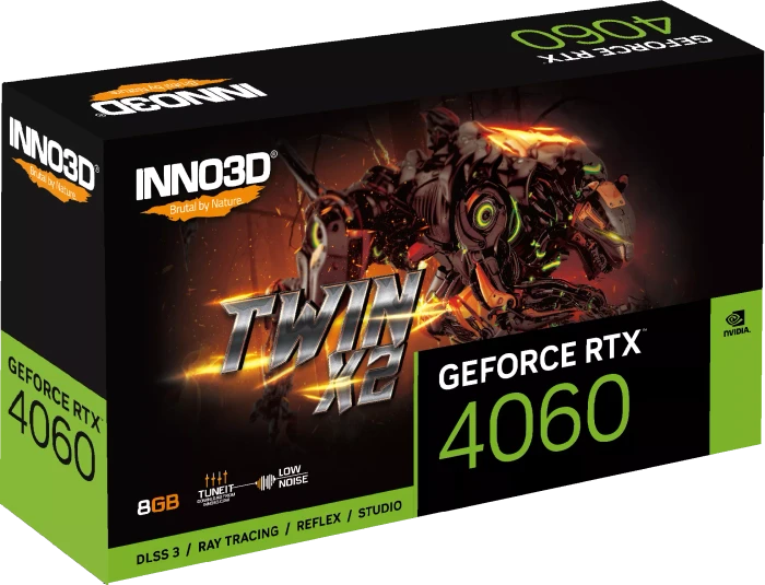 INNO3D GeForce RTX 4060 Twin X2, 8GB GDDR6, HDMI, 3x DP