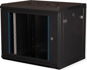 Roline / Secomp Value 19" Wandgehäuse 9HE, Flatpack, Sicherheitsglastür, IP20, RAL 9005, 450mm tief