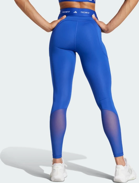 adidas Techfit Stash Pocket Full-Length Hose lang semi lucid blue (Damen)