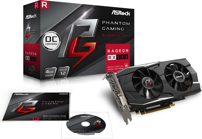 ASRock Radeon RX 580 4G OC, PG D RADEON RX580 4G OC, 4GB GDDR5, DVI, HDMI, 3x DP