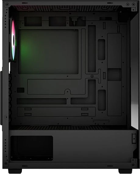 AeroCool Pivot Black, inkl. 1x Lüfter, Lüfter LED ARGB, Glasfenster