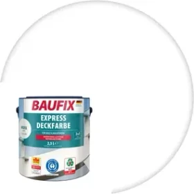 Baufix Express Deckfarbe Wetterschutzfarbe weiß, 2.5l