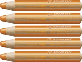 STABILO Woody 3in1 Wachsmalstift orange, 5er-Pack