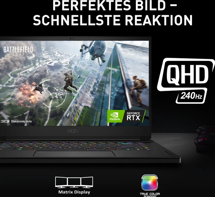 MSI Stealth GS66 12UH-084, Core Black, Core i7-12700H, 32GB RAM, 1TB SSD, GeForce RTX 3080, DE