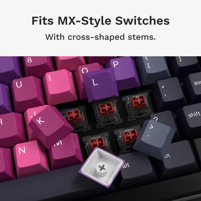 Glorious GPBT Gradient V2 Keycaps, Kunststoff (PBT), Afterparty, mehrfarbig, 135 Tasten, ANSI-US