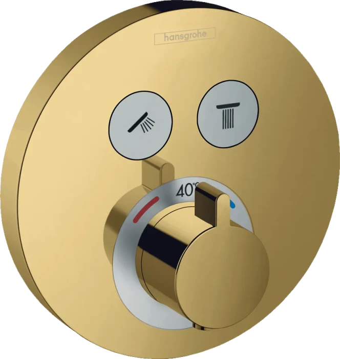 Hansgrohe ShowerSelect S Thermostat Unterputz für 2 Verbraucher polished gold optic