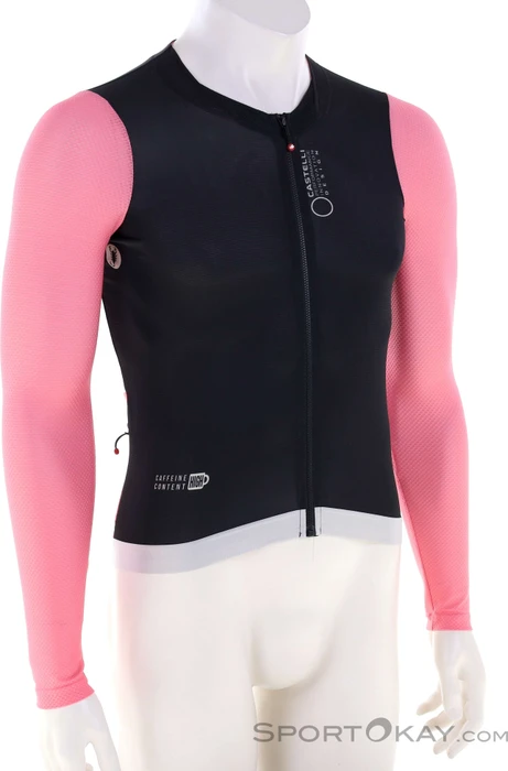 Castelli Corretto Trikot langarm black/rosa giro/silver moon (Herren)