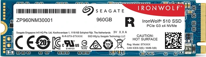 Seagate IronWolf 510 - 1DWPD NAS SSD +Rescue 960GB, M.2 2280 / M-Key / PCIe 3.0 x4